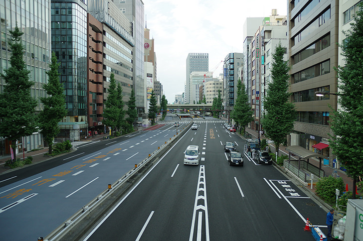 昭和通りのフリー写真素材