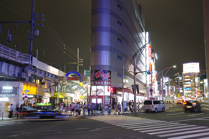 夜の上野のフリー写真素材