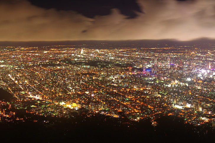 札幌の夜景のフリー写真素材