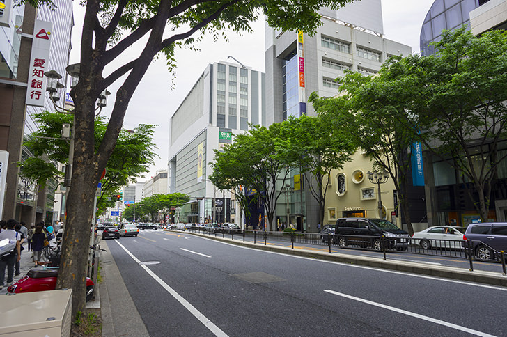 名古屋市栄の街並のフリー写真素材