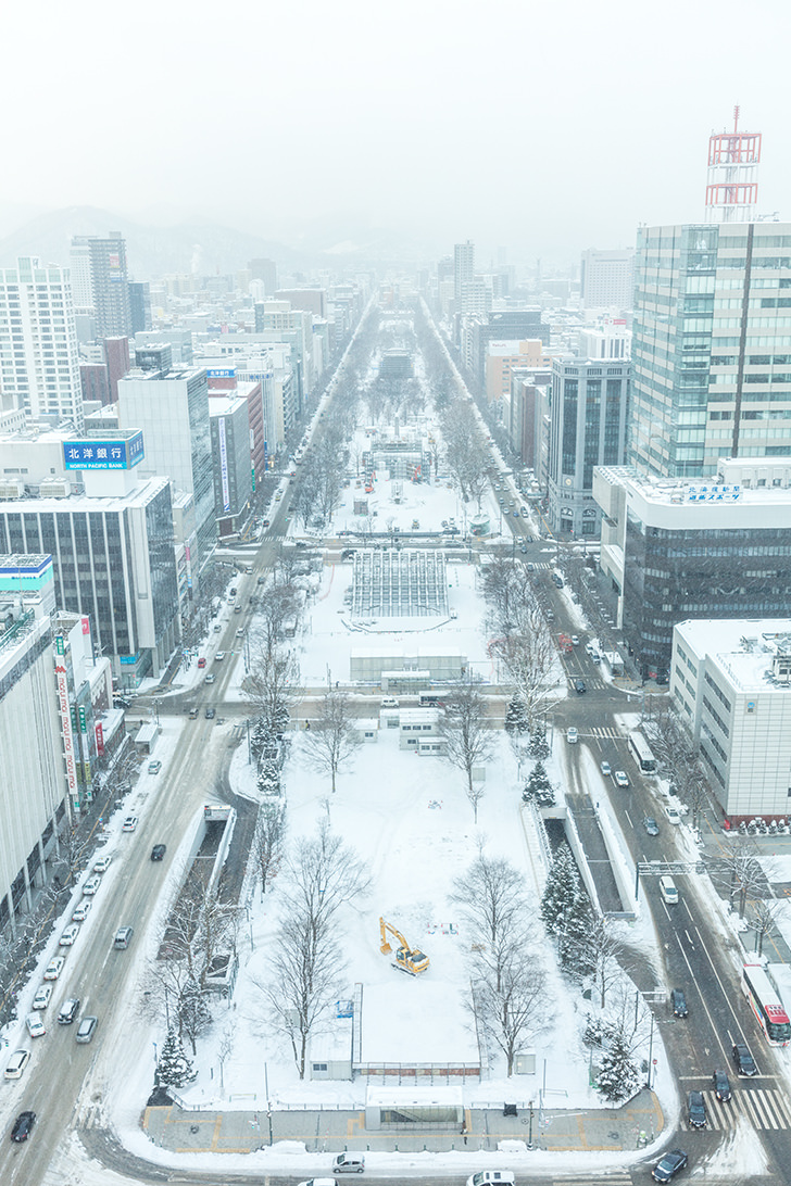 冬の札幌大通公園のフリー写真素材