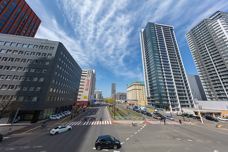 札幌近郊創成川通の商用利用可能なフリー写真素材