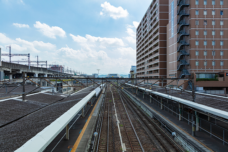 高崎駅線路のフリー写真素材