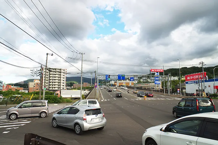 札樽高速道路入り口付近のフリー写真素材