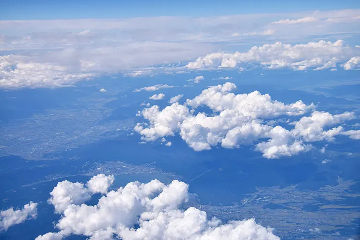 空撮（空・雲）のフリー写真素材
