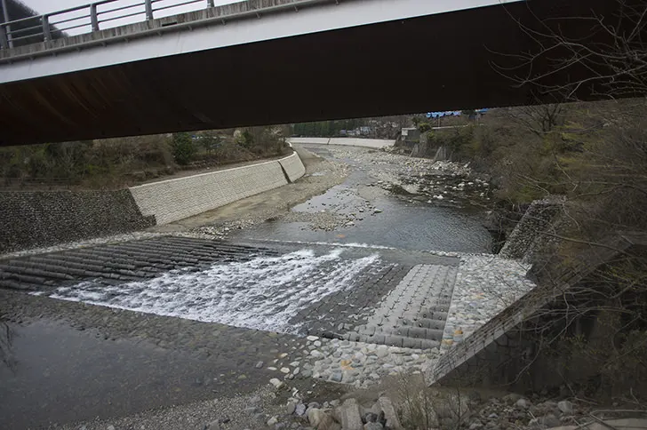 渡良瀬川と橋のフリー写真素材