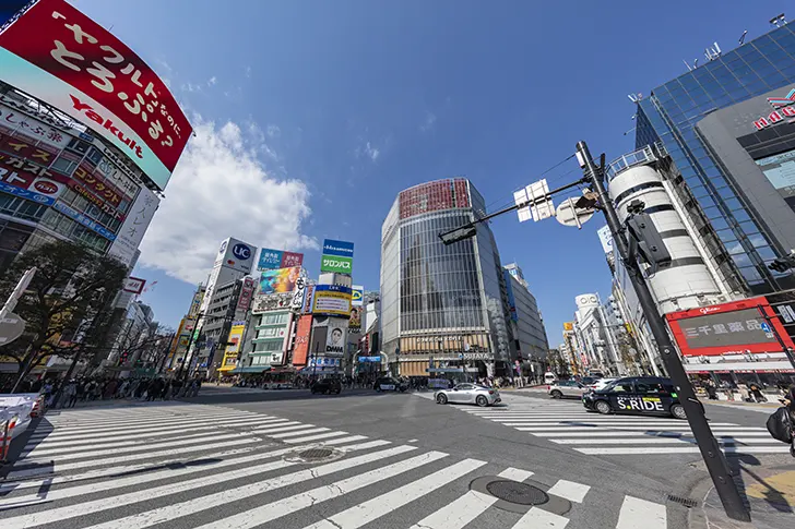 渋谷スクランブル交差点のフリー写真素材