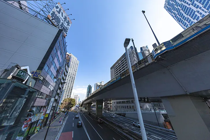 渋谷駅周辺 首都高のフリー写真素材