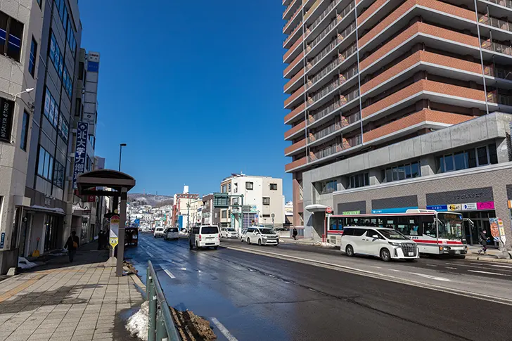 小樽市内 国道5号のフリー写真素材
