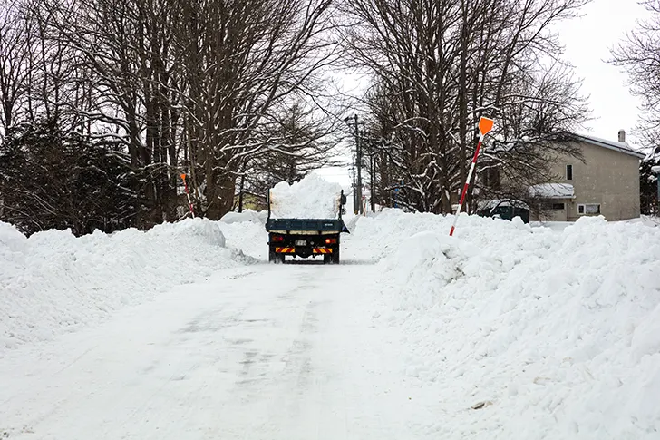 雪道のフリー写真素材