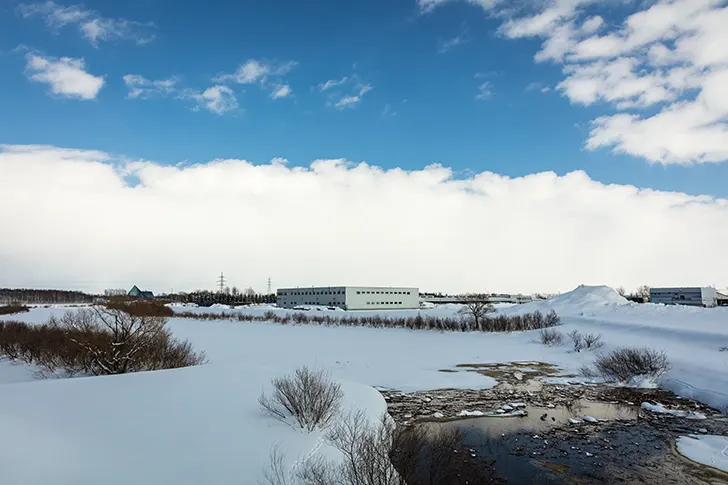 モエレ沼付近の雪景色のフリー写真素材