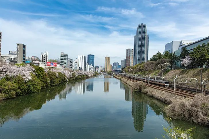 牛込濠のフリー写真素材