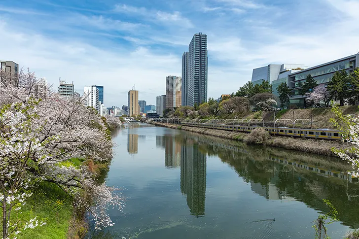 牛込濠のフリー写真素材