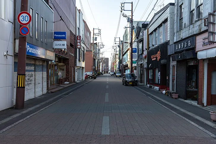 室蘭の商店街のフリー写真素材