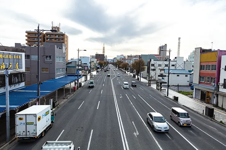 青森市 国道4号のフリー写真素材