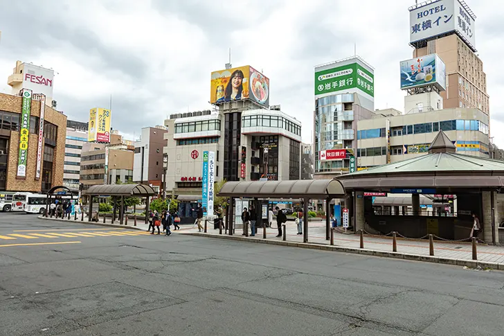 盛岡駅前のフリー写真素材