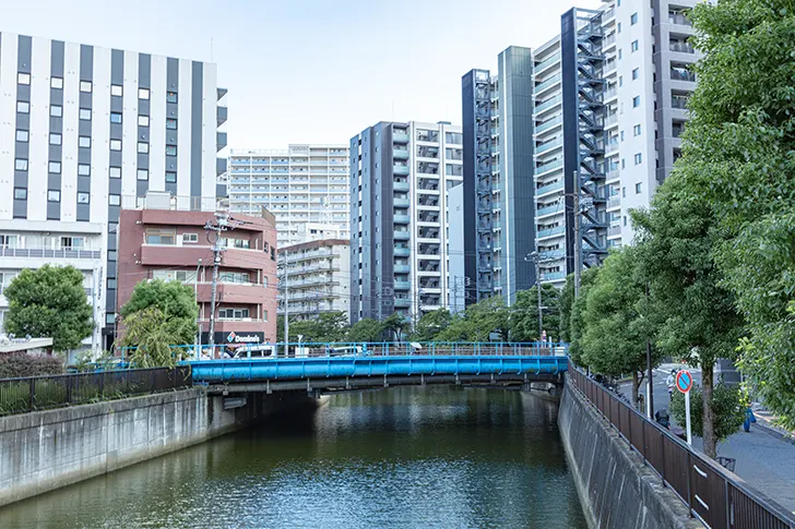 蒲田 呑川のフリー写真素材