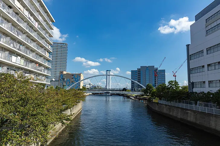 天王洲 目黒川のフリー写真素材