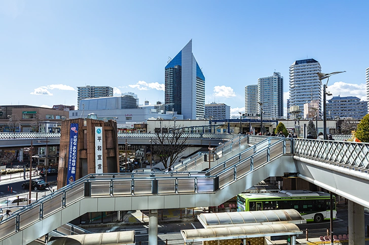 川口駅東口のフリー写真素材