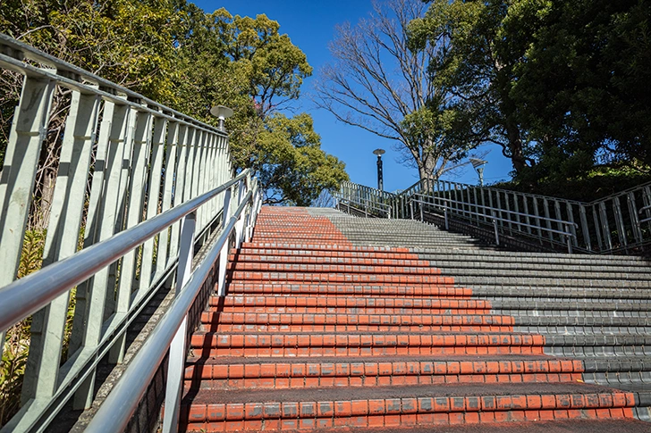 川口西公園の階段のフリー写真素材