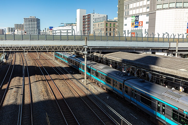 川口駅ホームのフリー写真素材