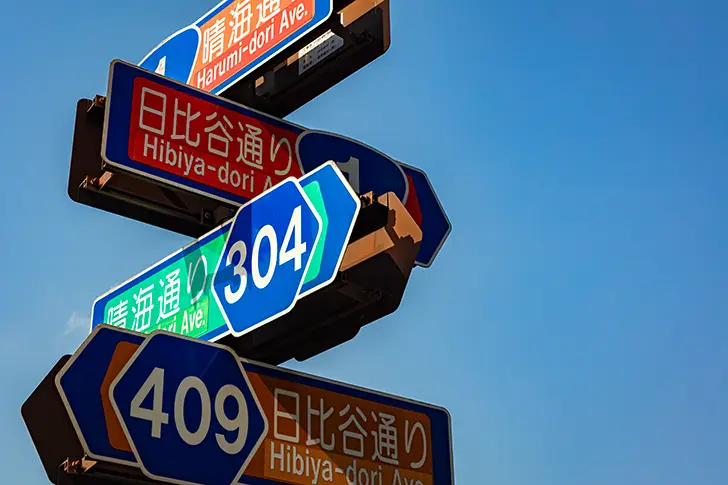 Free Hibiya Road Sign Photo Material