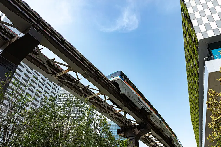 Free Tokyo Monorail running through Shibaura Photo Material