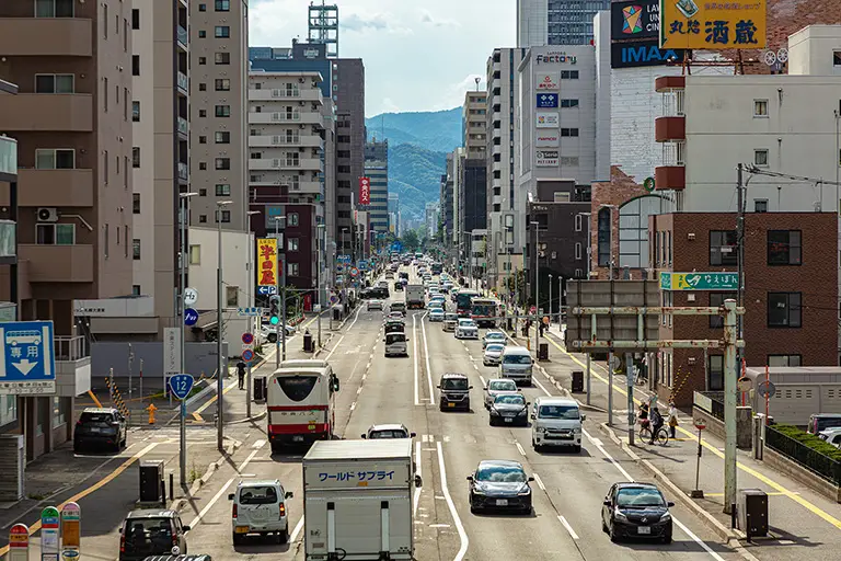 札幌 北1条雁来通のフリー写真素材