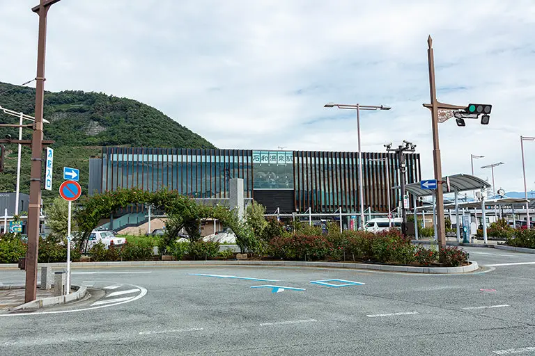 石和温泉駅のフリー写真素材