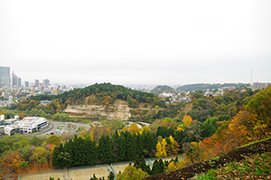 仙台城跡から見た仙台市内のフリー写真素材