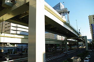 横浜駅周辺(首都高)のフリー写真素材