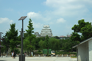 大手前公園から見える姫路城のフリー写真素材