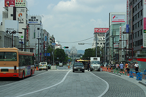 姫路駅前から見える姫路城のフリー写真素材