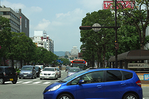姫路駅前から見える姫路城のフリー写真素材