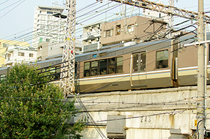 JR神戸線　新快速のフリー写真素材