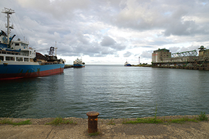 小樽の埠頭のフリー写真素材