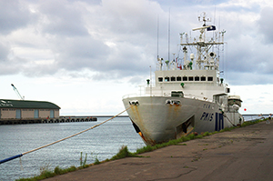 小樽港の船のフリー写真素材