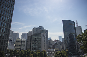 日枝神社から見た赤坂の景色のフリー写真素材