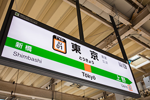 東京駅名標のフリー写真素材