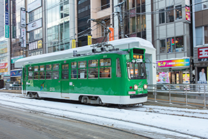 札幌市交通局250形市電電車（路面電車）のフリー写真素材