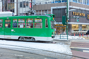 札幌市交通局250形市電電車（路面電車）のフリー写真素材