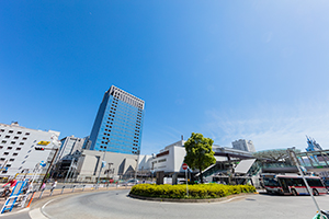 川崎駅西口ロータリーのフリー写真素材