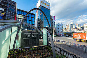 恵比寿駅前のフリー写真素材