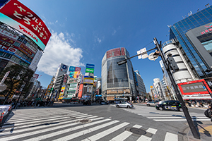 渋谷スクランブル交差点のフリー写真素材