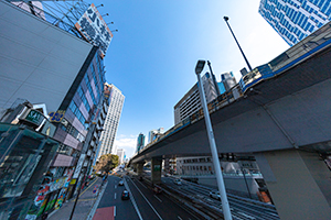 渋谷駅周辺 首都高のフリー写真素材